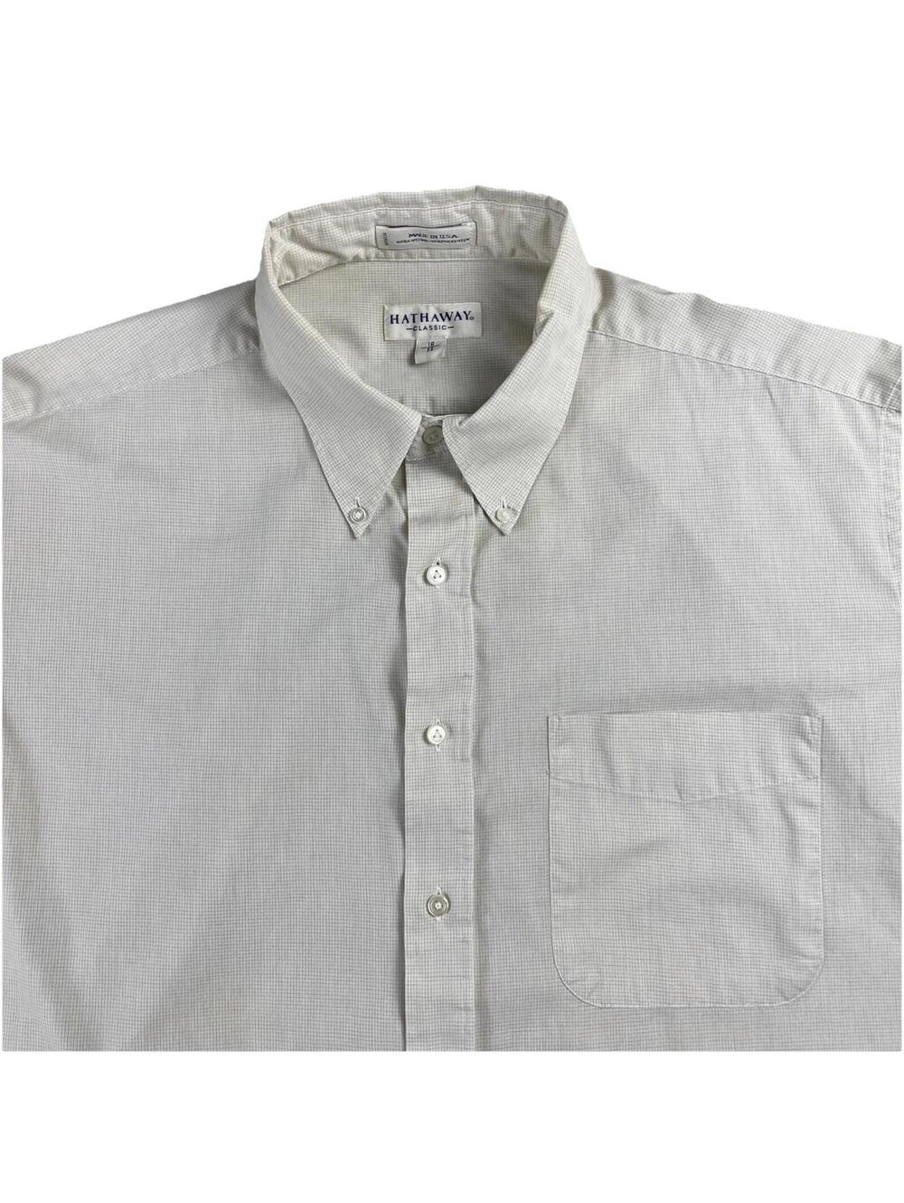 Vintage Hathaway Single Stitch Button Up Shirt Short Sleeve Men’s L 18 USA Made